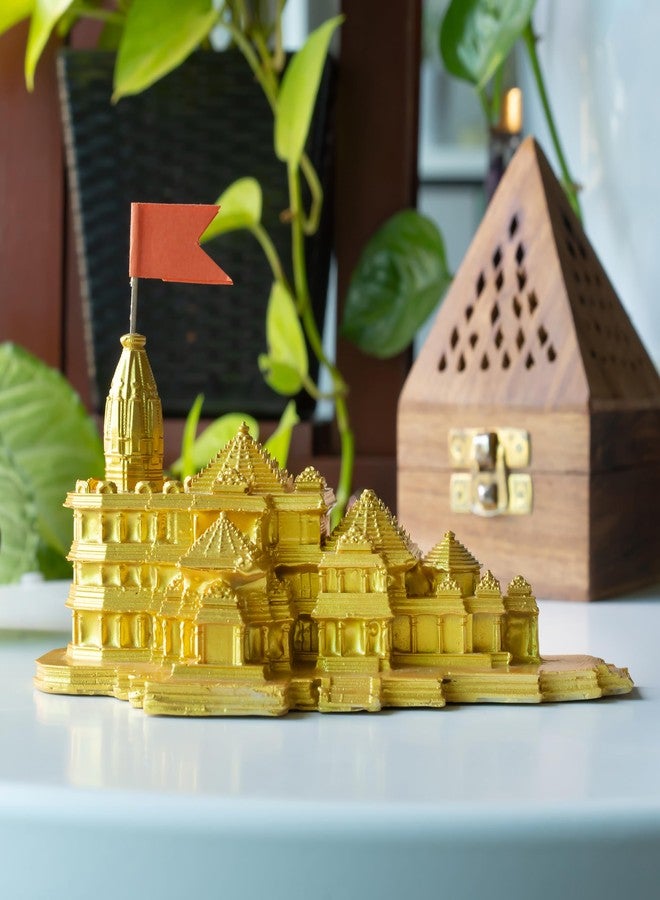 موبديسك MOBDESK Golden Shree ram mandir ayodhya نموذج Shree ram janmabhoomi Temple Shree ram mandir ayodhya نموذج كبير الحجم ayodhya ram mandir Temple للمنزل shri ram mandir ayodhya Temple ضوء خشبي - Image 1